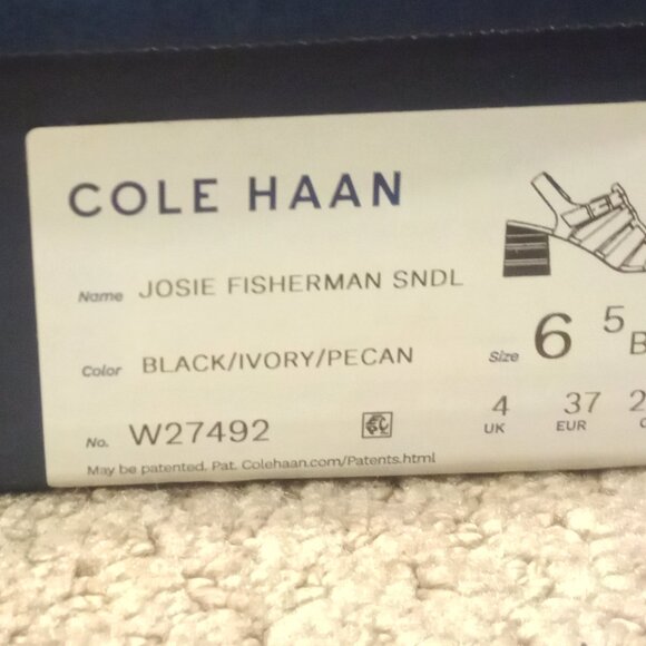 Cole Haan Josie Fisherman Sandal 6.5 (black, ivory, pecan) - Picture 3 of 4
